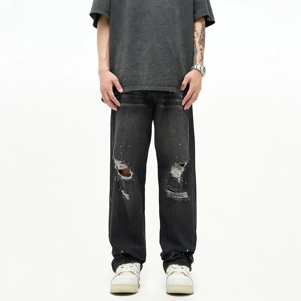 Japanese Brand × Vintage Ripped Jeans Men Y2k Street Baggy Size US 33 - 4 Thumbnail