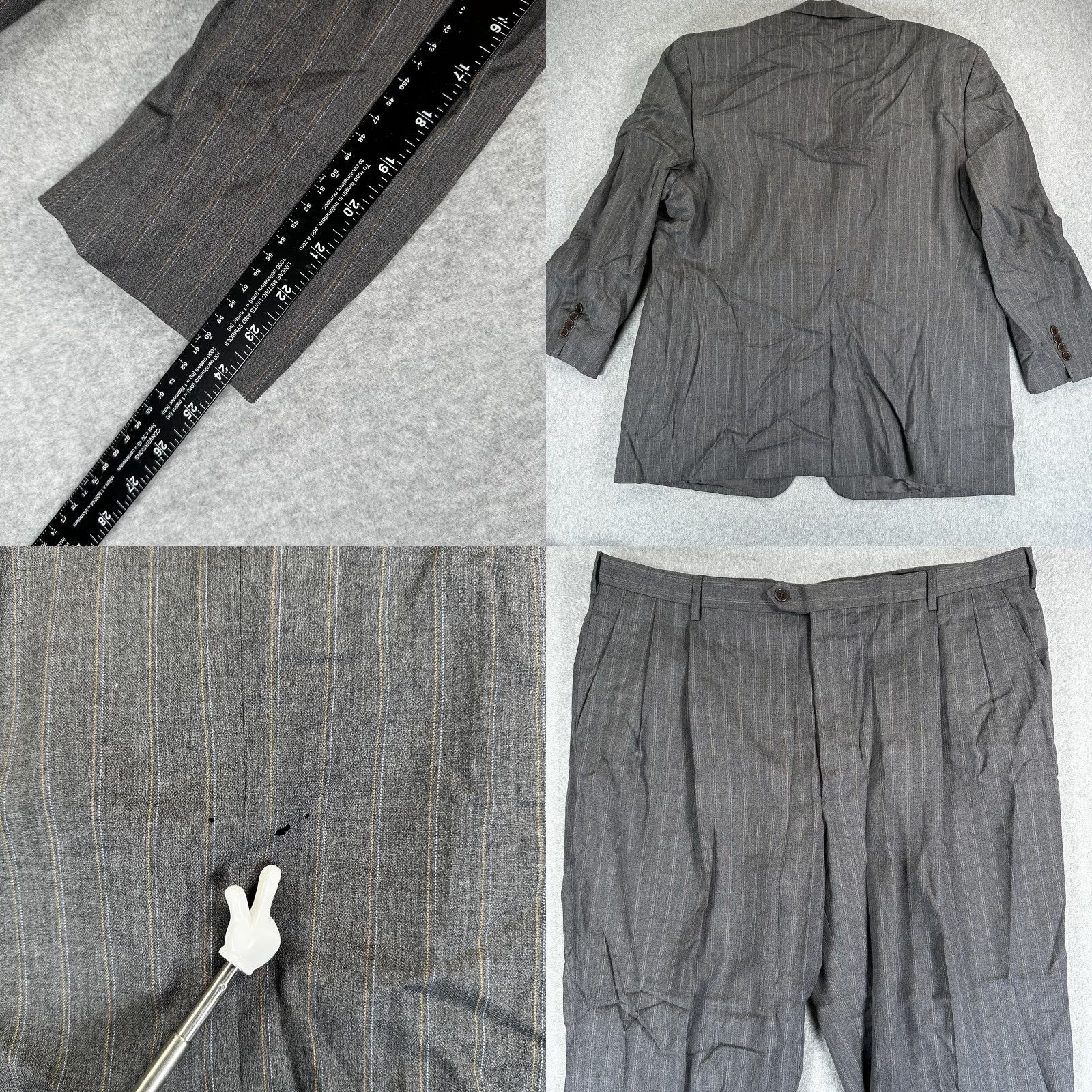 Brooks Brothers Brooks Brothers 1818 Madison Suit Mens Blazer 43x28 Wool 2 Piece Gray Pinstripe Classic Notch 2 Button 4-Button Cuffs 1818 Madison Men’s Suit Size 46R - 9 Thumbnail