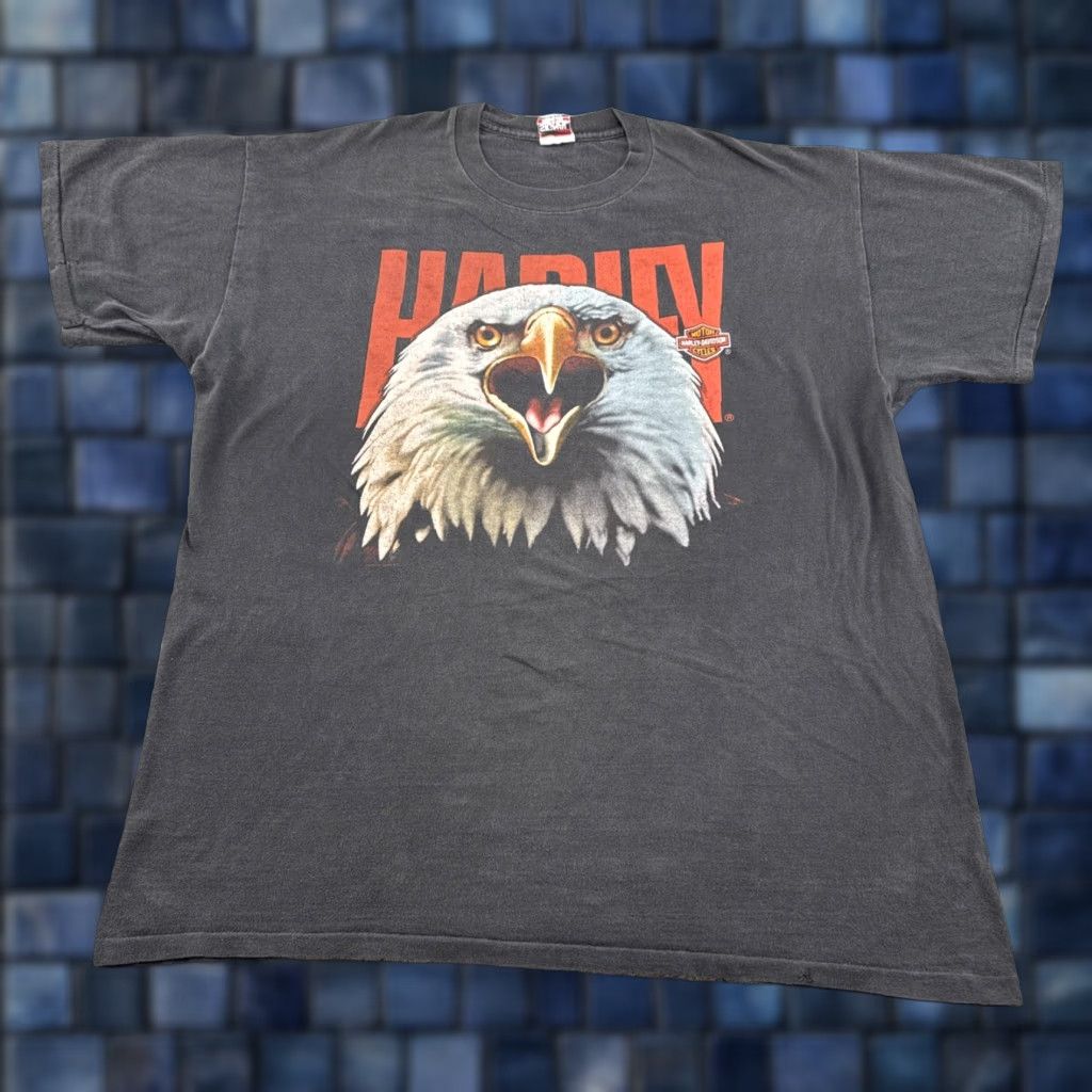 Harley Davidson VINTAGE Harley-Davidson T-Shirt Black 80s Biker Screaming Eagle Short Sleeve Crew Neck L Size US L / EU 52-54 / 3 - 1 Thumbnail