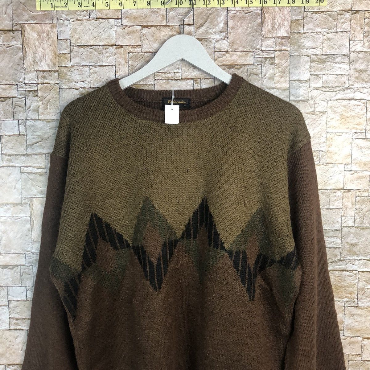 Homespun Knitwear × Japanese Brand Eldorada Brown vintage Knitwear #A206 Size US L / EU 52-54 / 3 - 2 Thumbnail