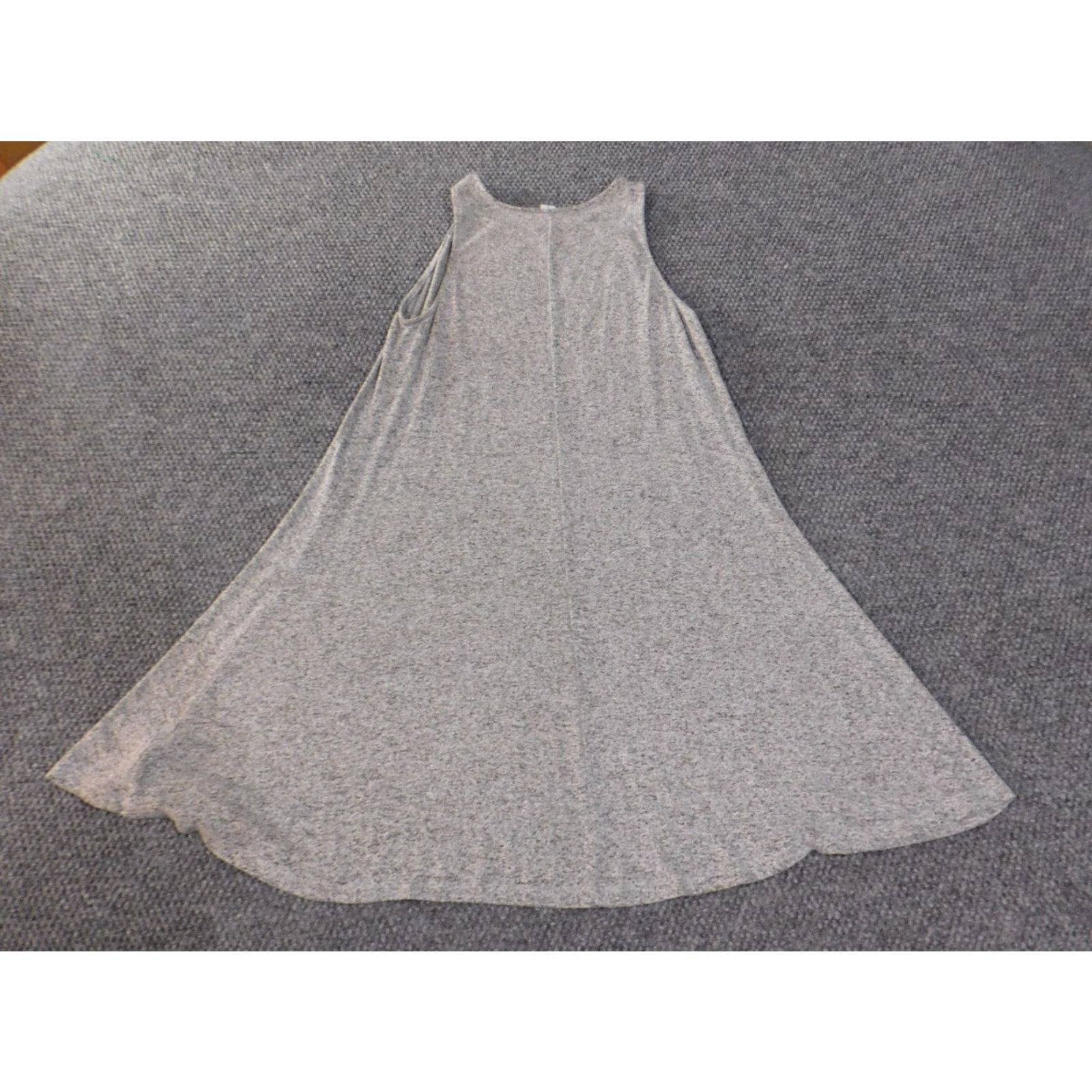 Old Navy Old Navy Dress A-Line Womens Medium Gray Sleeveless Rayon Knee Length Casual Button Crew Neck Stretch Size M / US 6-8 / IT 42-44 - 7 Thumbnail