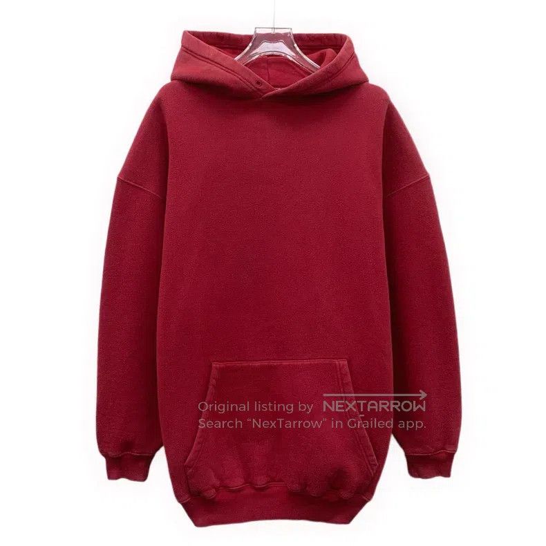 Balenciaga Red logo letter hooded cotton long-sleeve sweat