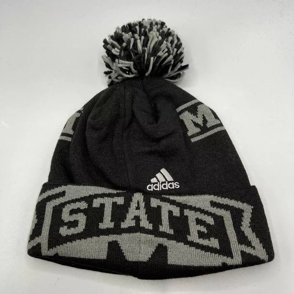 Adidas Mississippi State Bulldogs Hat Men Cuffed Beanie Pom Pom Cap Size ONE SIZE - 2 Thumbnail