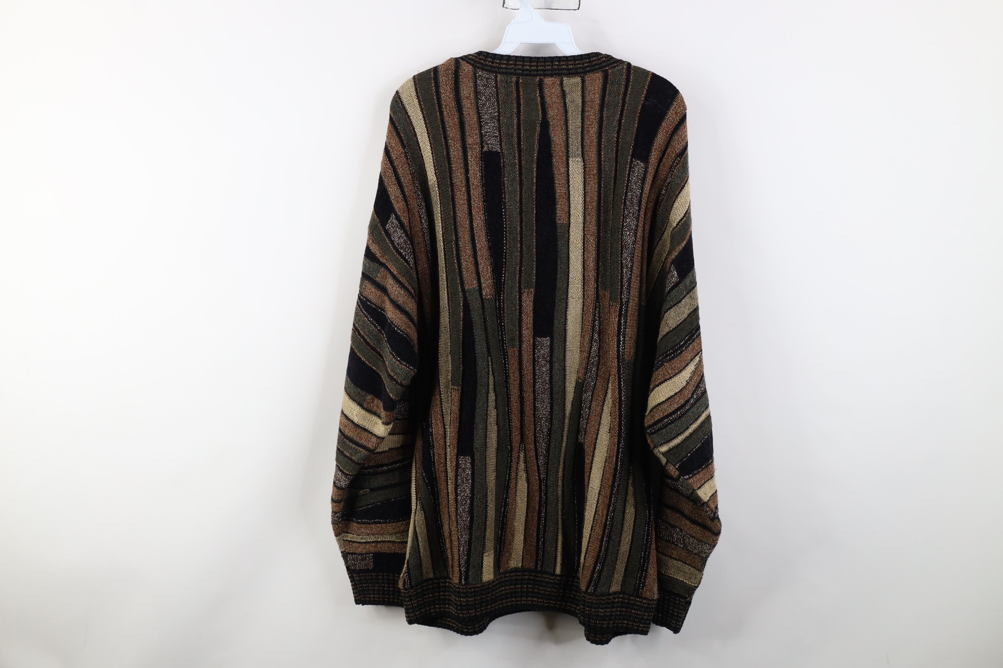 Vintage Vintage 90s Coogi Style Knit Crewneck Sweater Earth Tone Size US XL / EU 56 / 4 - 9 Thumbnail