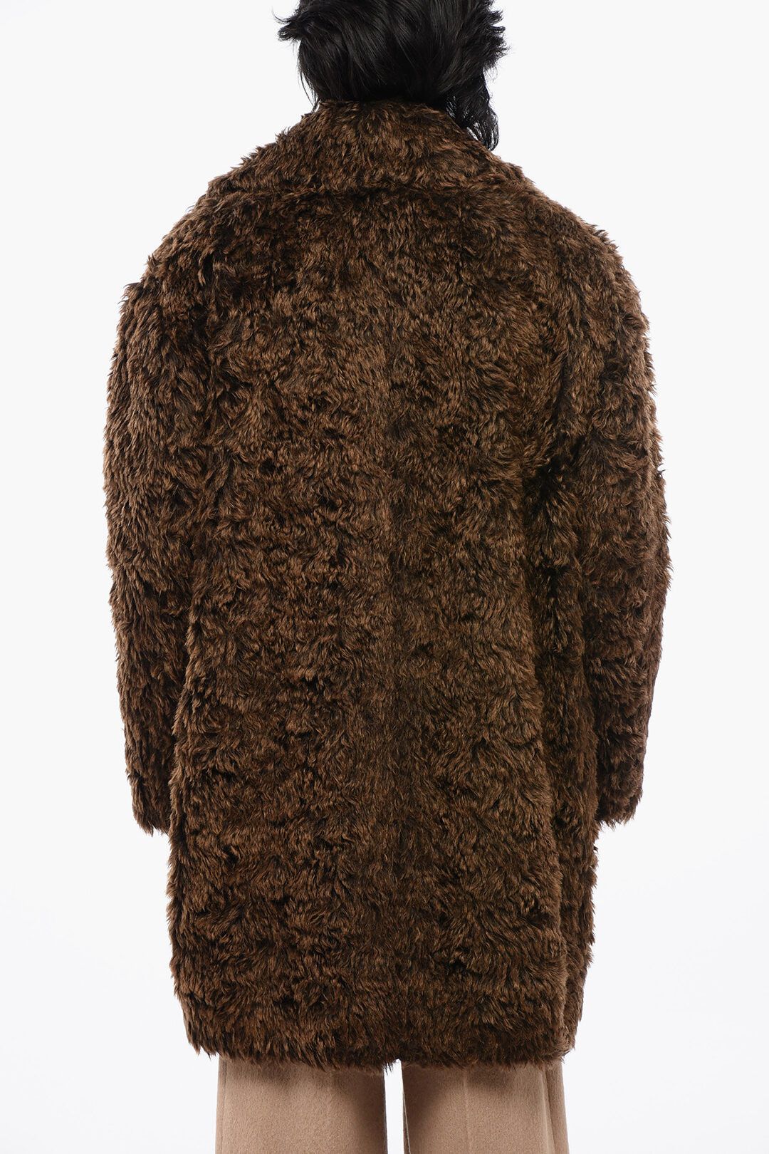 Jil Sander og1mm0625 Fuzzy Wool Coat in Brown Size US L / EU 52-54 / 3 - 2 Thumbnail