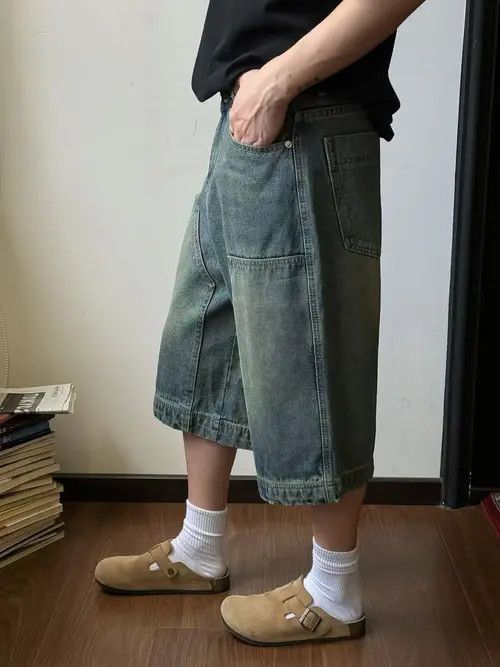 Japanese Brand × Vintage American street retro washed distressed denim shorts Size US 32 / EU 48 - 4 Thumbnail