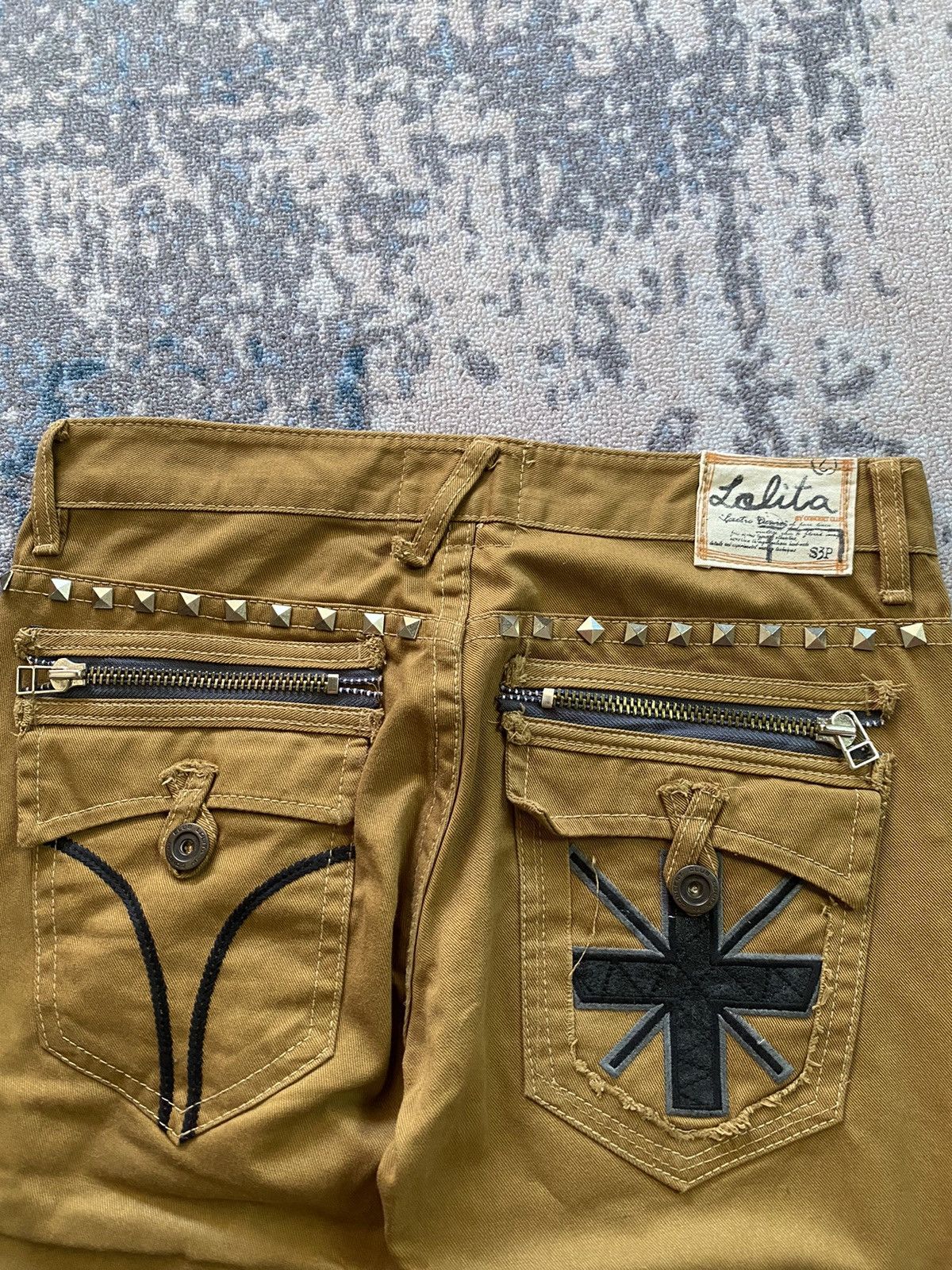 Japanese Brand Japanes Lolita Jeans Studded Flag Logo Size US 33 - 4 Thumbnail