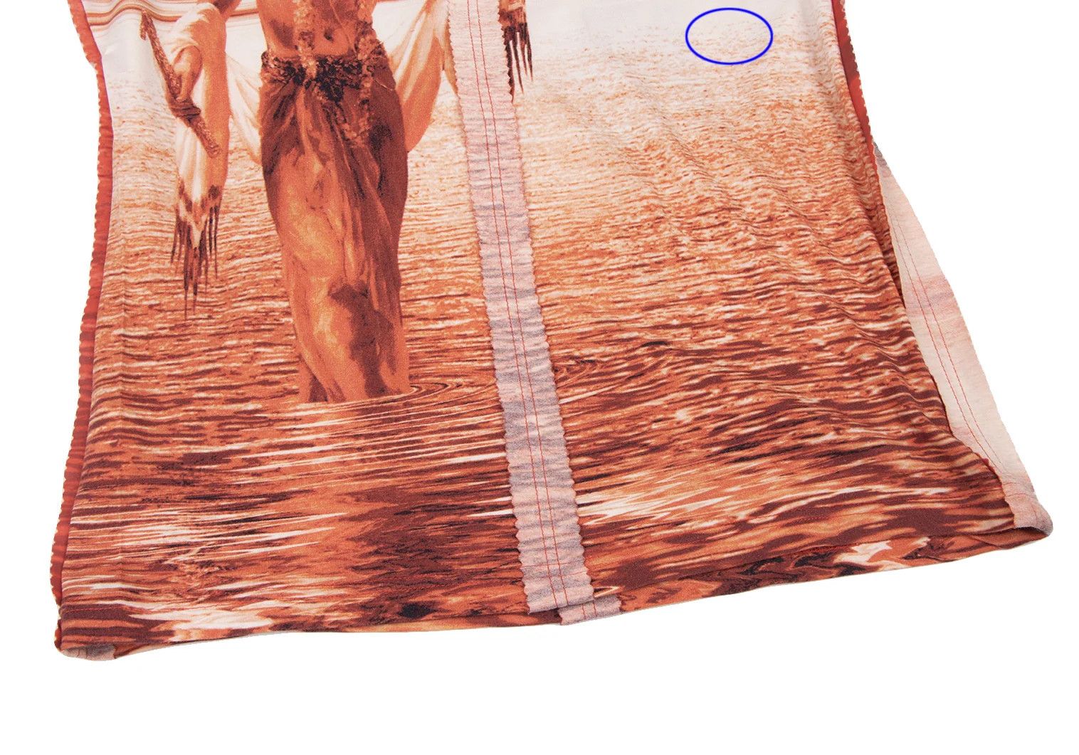 Jean Paul Gaultier Shoulder Pad Pinked Cut T-Shirt in Orange and White Size US M / EU 48-50 / 2 - 10 Thumbnail
