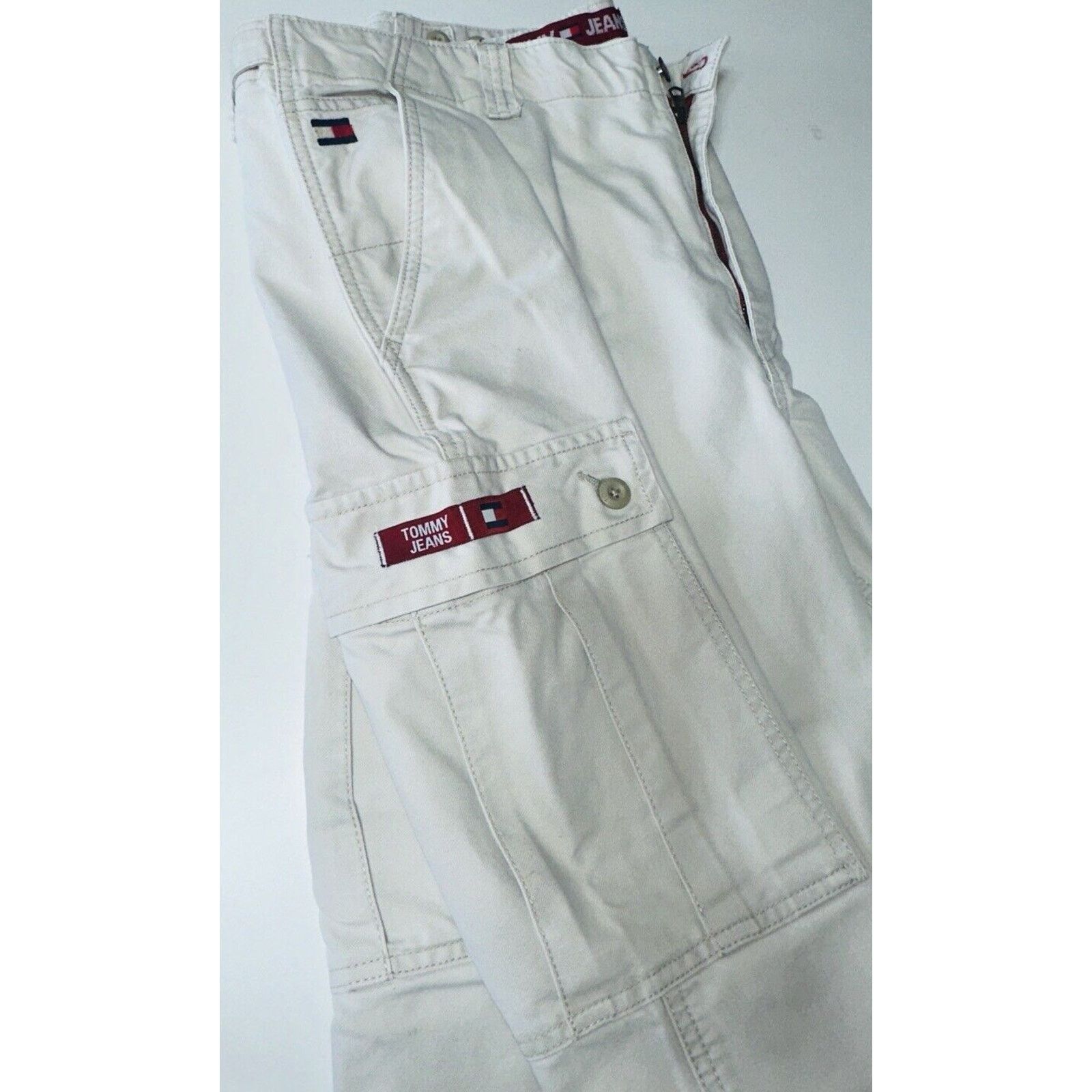 Tommy Hilfiger Vintage Wide Leg Tommy Jeans Mens Cargo Khaki Pants 38 90s Size US 38 / EU 54 - 23 Thumbnail