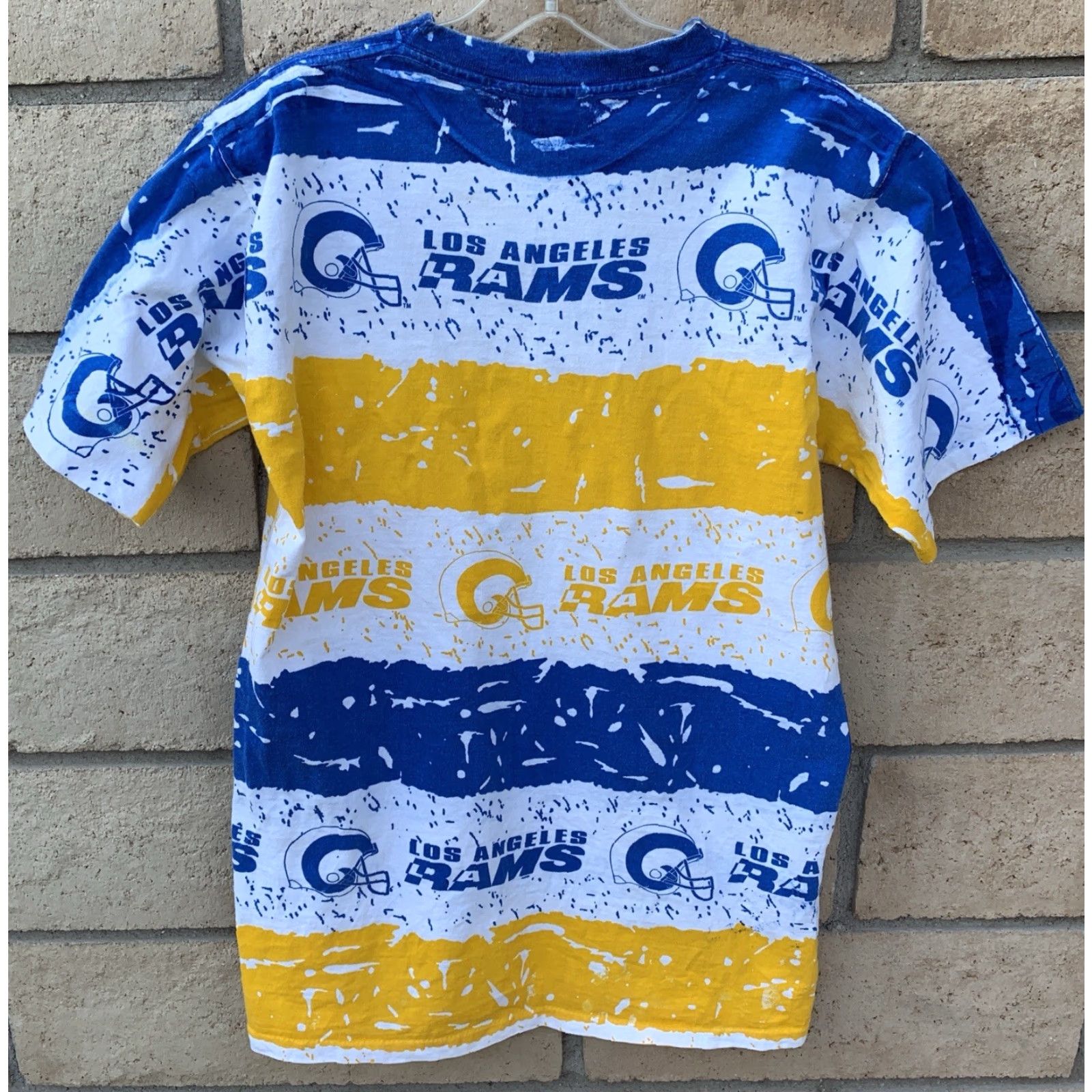 Vintage VINTAGE Los Angeles Rams T Shirt AOP All Over Print Single Stitch Size M Medium Shirt Mens White Graphic Print 90s Sports Rams Size US M / EU 48-50 / 2 - 4 Thumbnail