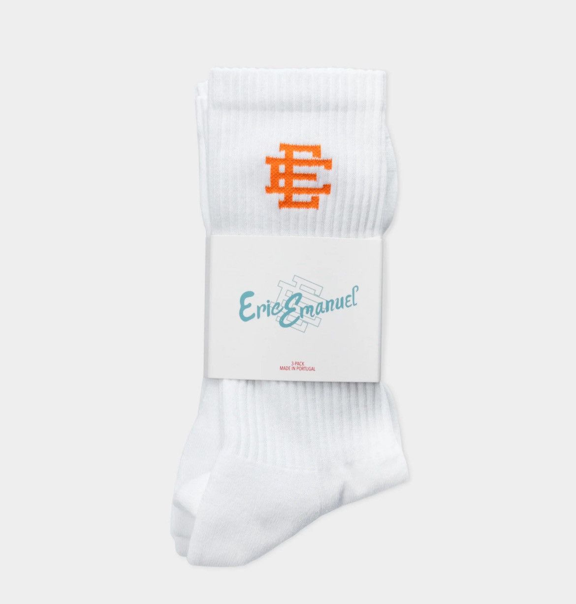 Eric Emanuel Eric Emanuel white w orange EE flames socks 3-pack Size ONE SIZE - 2 Thumbnail