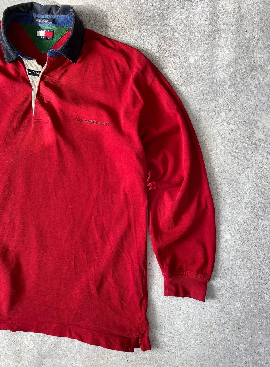 Tommy Hilfiger × Vintage Vintage Tommy Hilfiger Rugby Long Sleeve RRL Style Y2K Rare Size US L / EU 52-54 / 3 - 2 Thumbnail