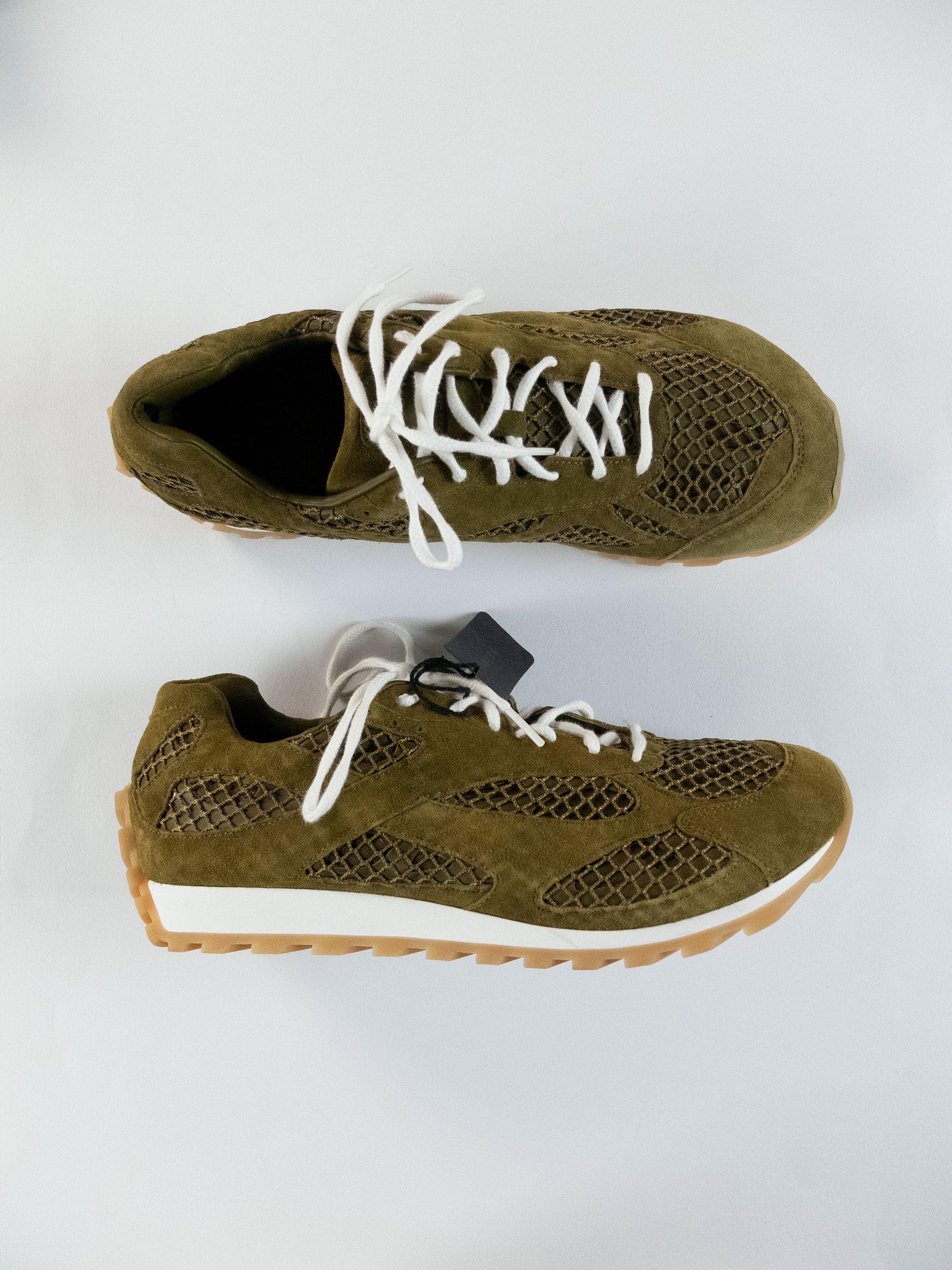 Bottega Veneta BOTTEGA VENETA Orbit green suede trimmed sneakers 12 / 45 q Size US 12 / EU 45 - 3 Thumbnail