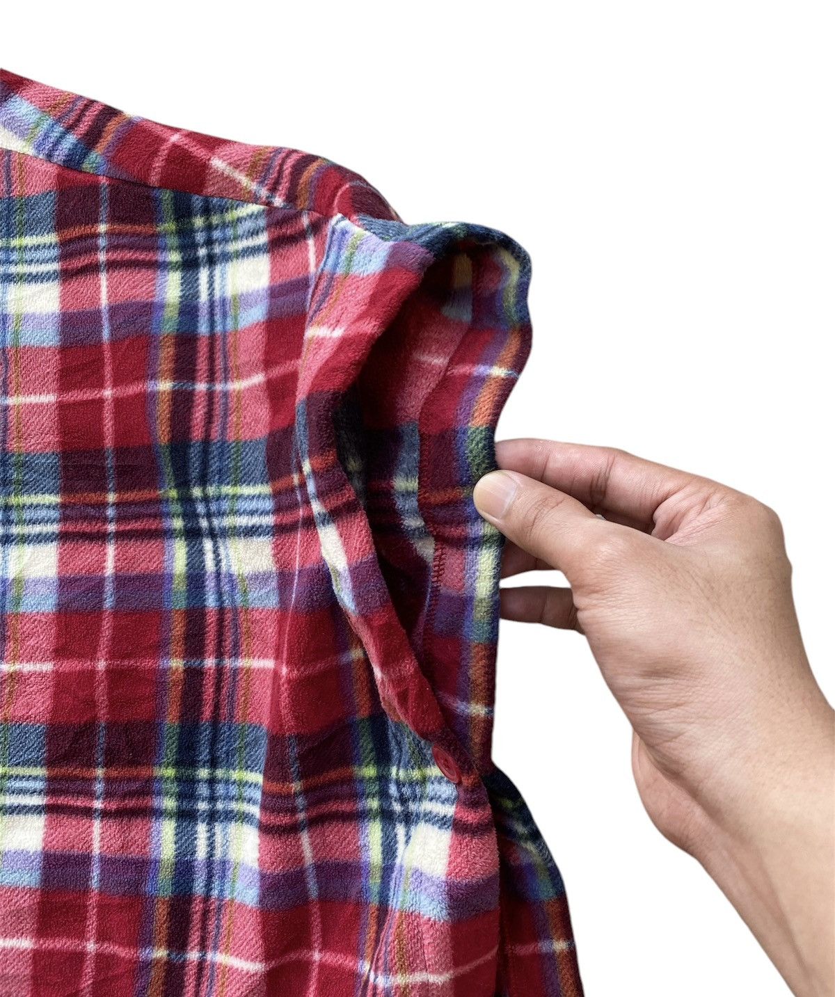 Japanese Brand × Other × Uniqlo Uniqlo Poncho Cape Cloak Flannel Red sz F Size US L / EU 52-54 / 3 - 3 Thumbnail