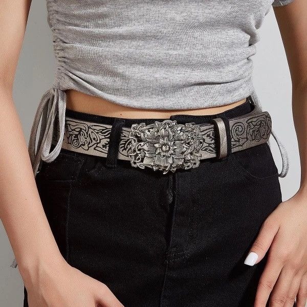 Japanese Brand × Leather Rose Pu Leather Belt Belt Size ONE SIZE - 3 Thumbnail