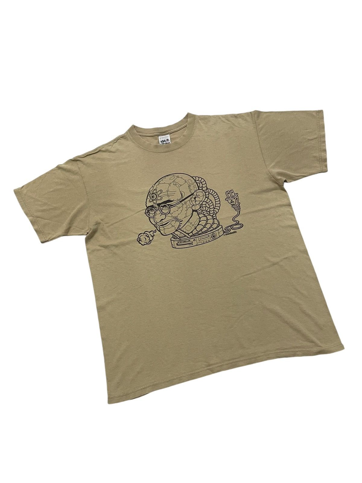 Vintage Vintage 90s ANANDAMIDE Mahatma Ghandi Robot T-shirt Size US L / EU 52-54 / 3 - 9 Thumbnail