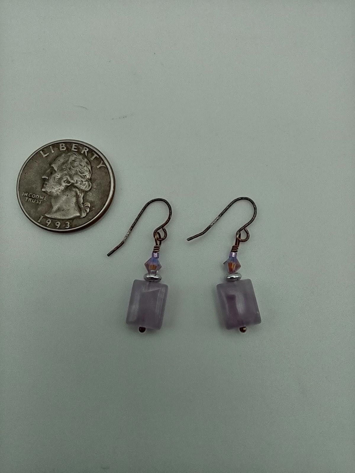 The Unbranded Brand Sterling Silver Purple Quartz Drop Earrings Petite Artisan Size ONE SIZE - 2 Thumbnail