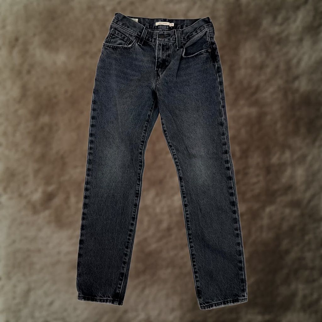 Levi's Levi's Middy Straight Jeans Women's Charcoal Wash 25x31 Gray Denim 5-Pocket Zip Button Vintage? No Size 42" / US 20 - 1 Thumbnail