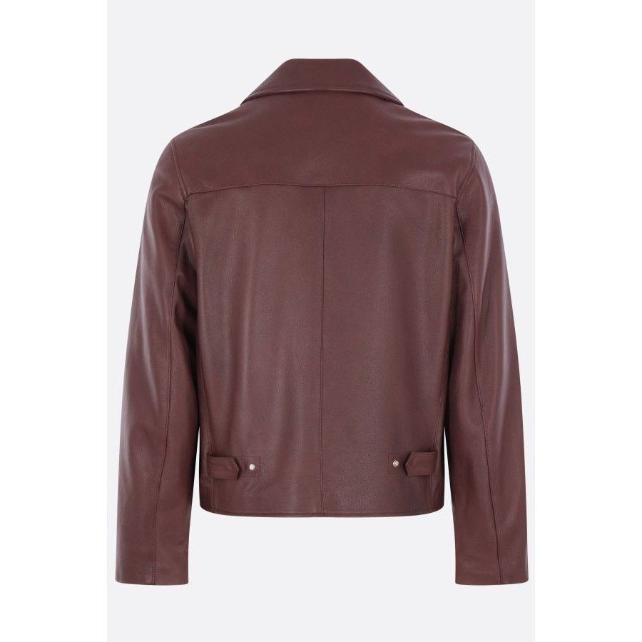 Lardini LARDINI Grainy Leather Brown Full Zip Jacket New & Authentic Size US XL / EU 56 / 4 - 2 Thumbnail