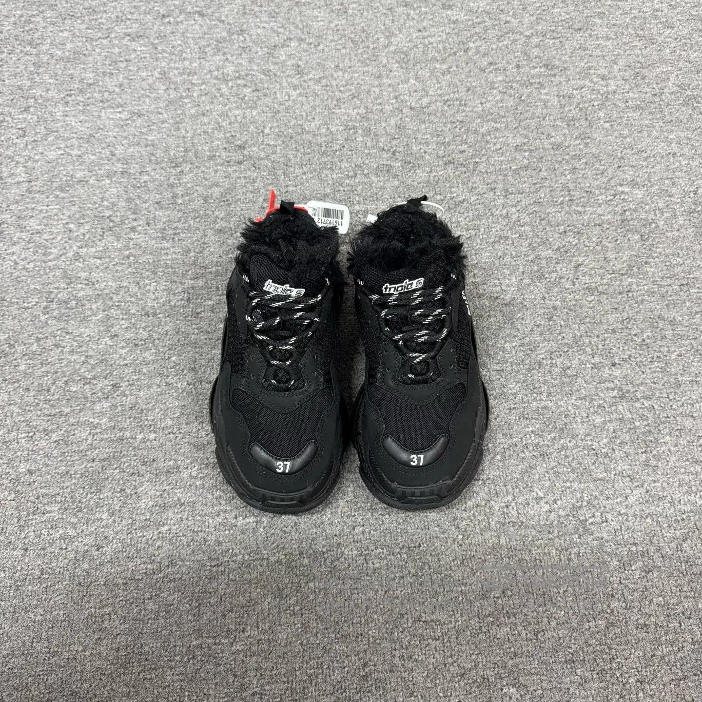 Balenciaga Balenciaga Triple S – All-black, velvety texture; dad shoe Size US 6.5 / IT 36.5 - 3 Thumbnail