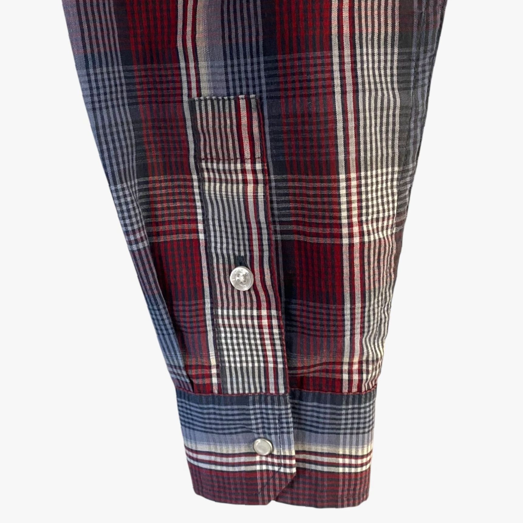 Levi's Levi's Western Pearl-Snap Plaid Shirt Red/Blue Men's Small Button-Up Long-Sleeve Size US S / EU 44-46 / 1 - 7 Thumbnail