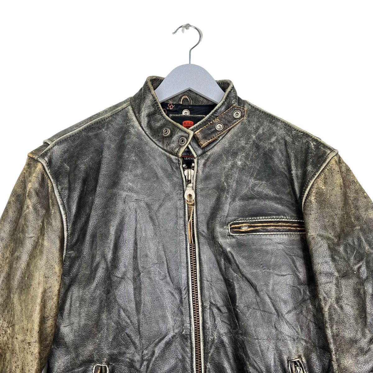Japanese Brand 🔥 70s VINTAGE RBC LEATHER ROAD MASTER MOTO RIDER JACKET Size US L / EU 52-54 / 3 - 7 Thumbnail