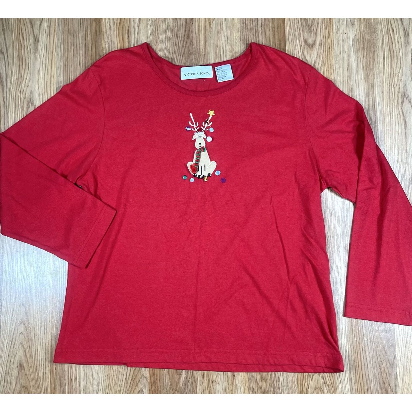 Vintage Victoria Jones Shirt Womens XL Red Long Sleeve Cotton-Polyester Blend Vintage: No Size XL / US 12-14 / IT 48-50 - 2 Thumbnail