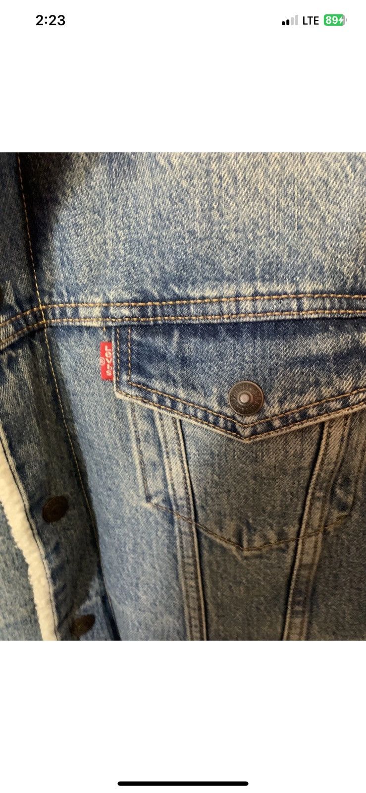Levi's Levis mens sz L jacket trucker sherpa lined denim blue jean Size US L / EU 52-54 / 3 - 6 Thumbnail