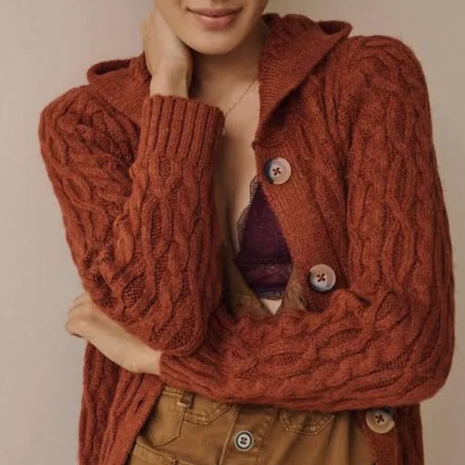 Anthropologie Anthropologie Hooded Duster Cardigan Sweater Jacket Long Size 3XL / US 20-22 - 2 Thumbnail