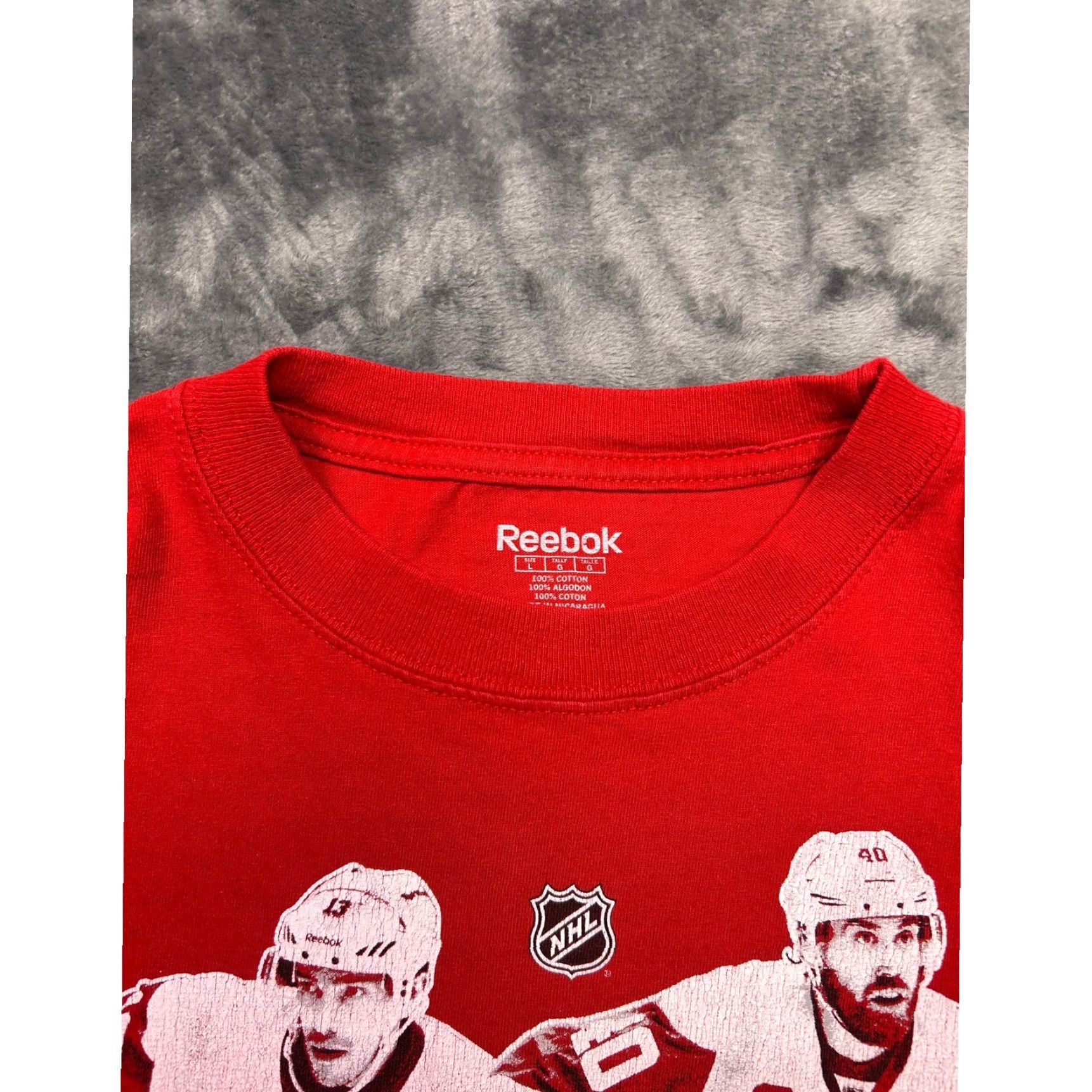 Reebok Reebok T Shirt Mens Large Detroit Red Wings Datsyuk Zetterberg NHL Hockey Red Jersey Crew Neck Short Sleeve Graphic Print Logo Size US L / EU 52-54 / 3 - 3 Thumbnail