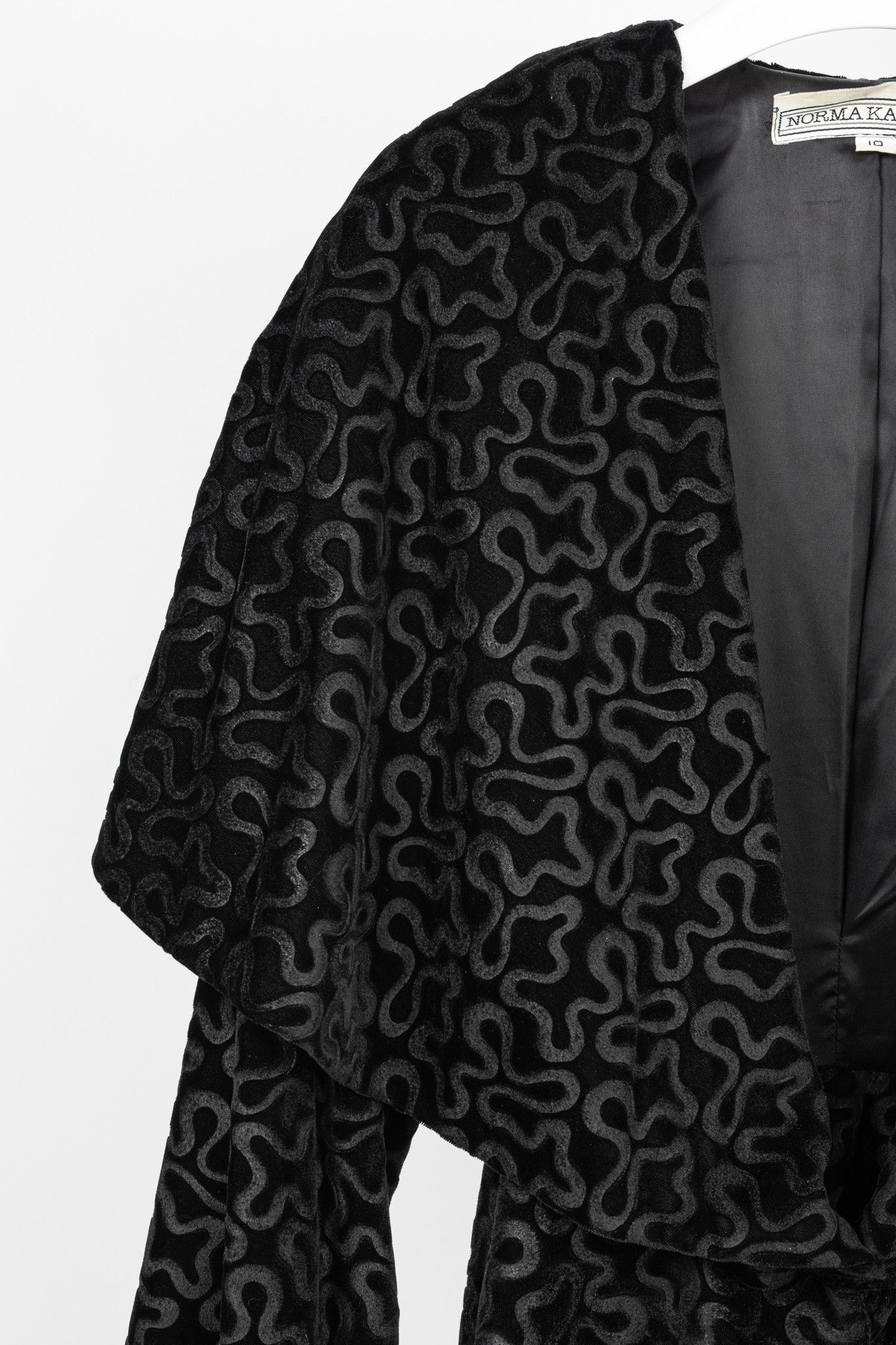 Norma Kamali Norma Kamali Vintage 80's Velvet Squiggle Hooded Jacket Size L / US 10 / IT 46 - 5 Thumbnail