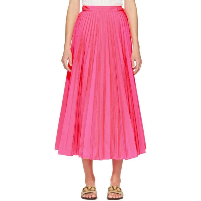 Valentino o1y0326 Midi Skirt in Fuchsia Size 26" / US 2 / IT 38 - 1 Thumbnail