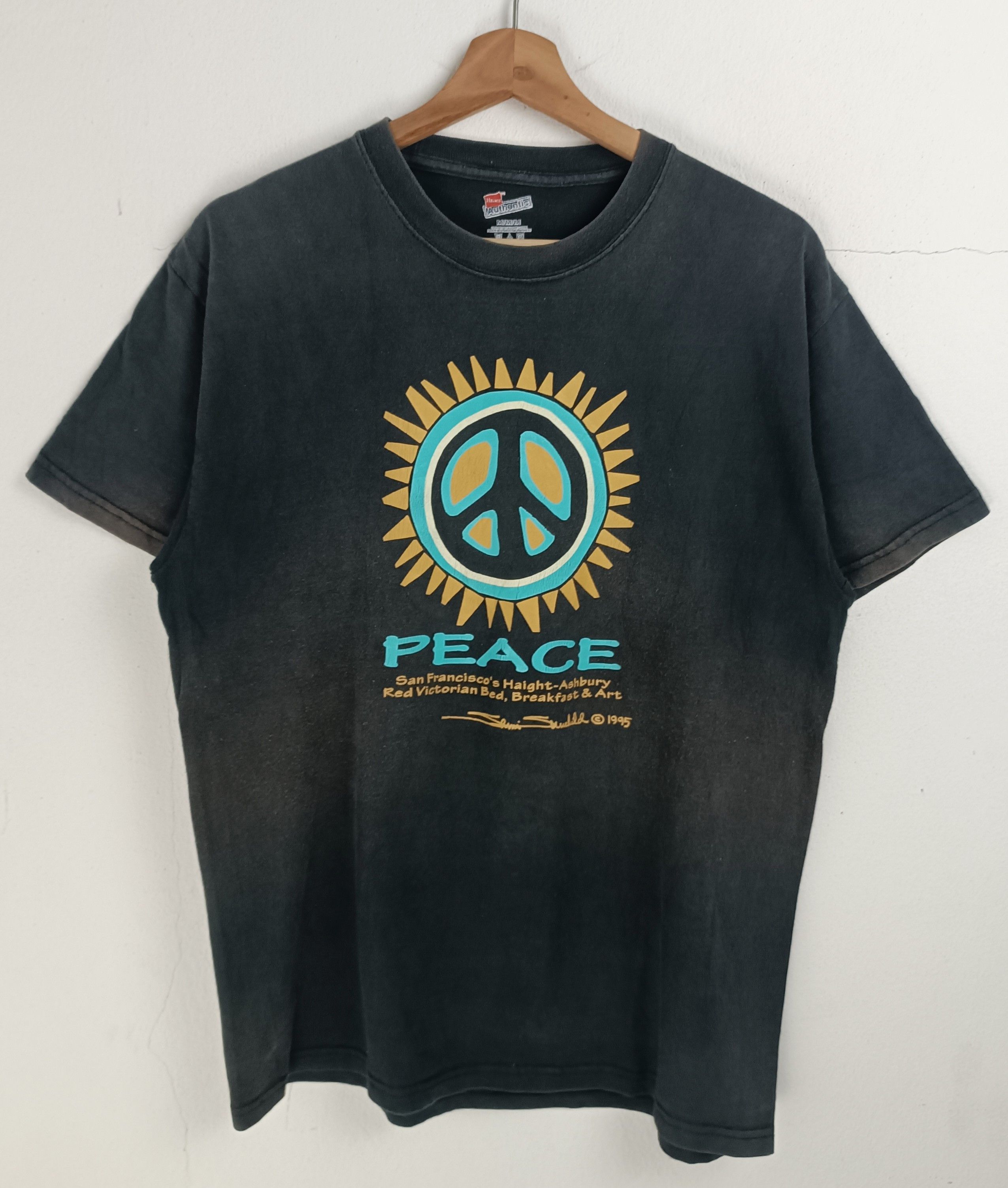 Vintage VINTAGE FADED PEACE LOGO TEE FREEDOM WOODSTOCK VERY RARE Size US M / EU 48-50 / 2 - 3 Thumbnail