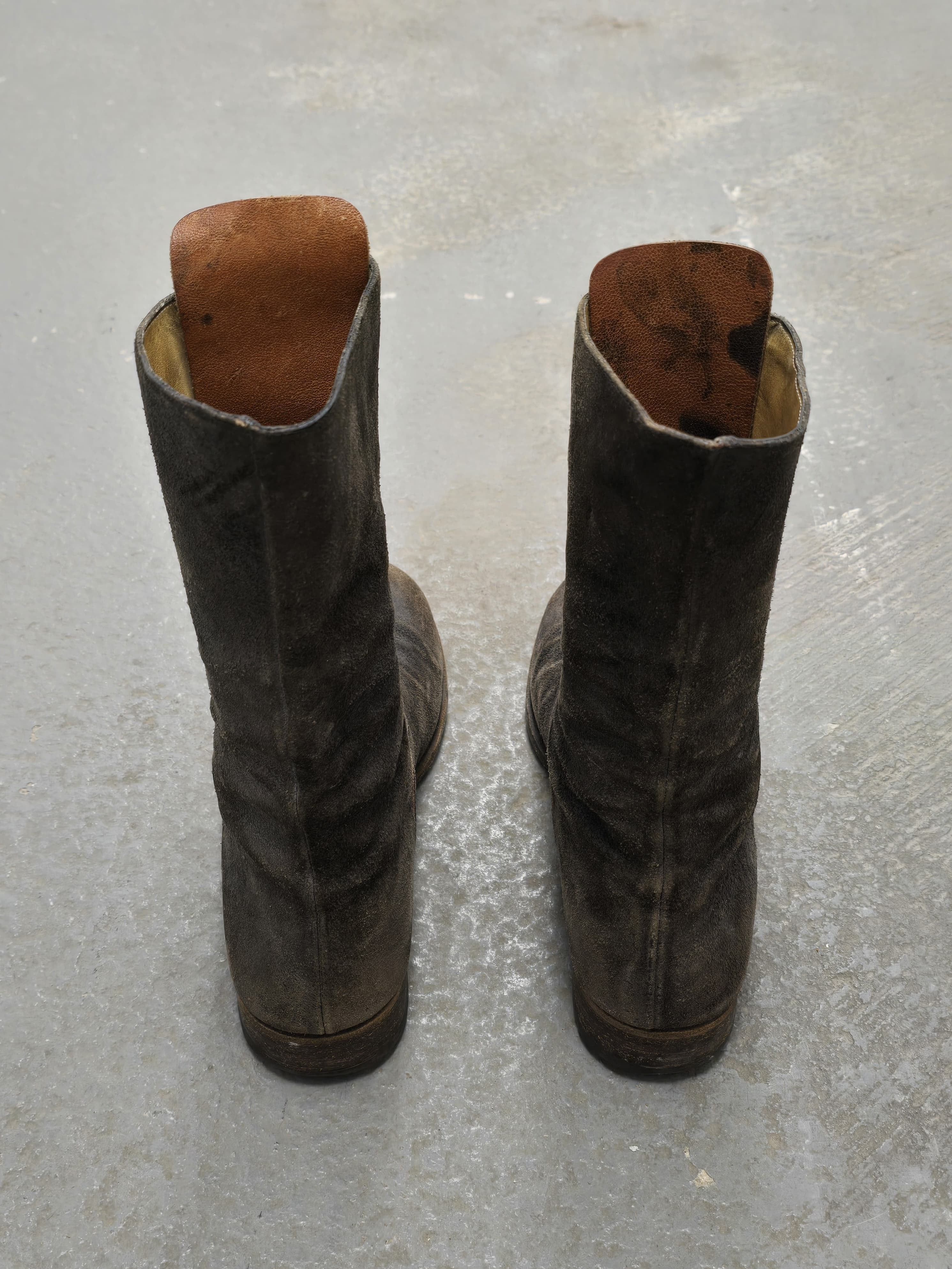 Ma+ M.A+ Tall Lace-up Reverse Cow Leather Gothic Boots Size US 9 / EU 42 - 8 Thumbnail