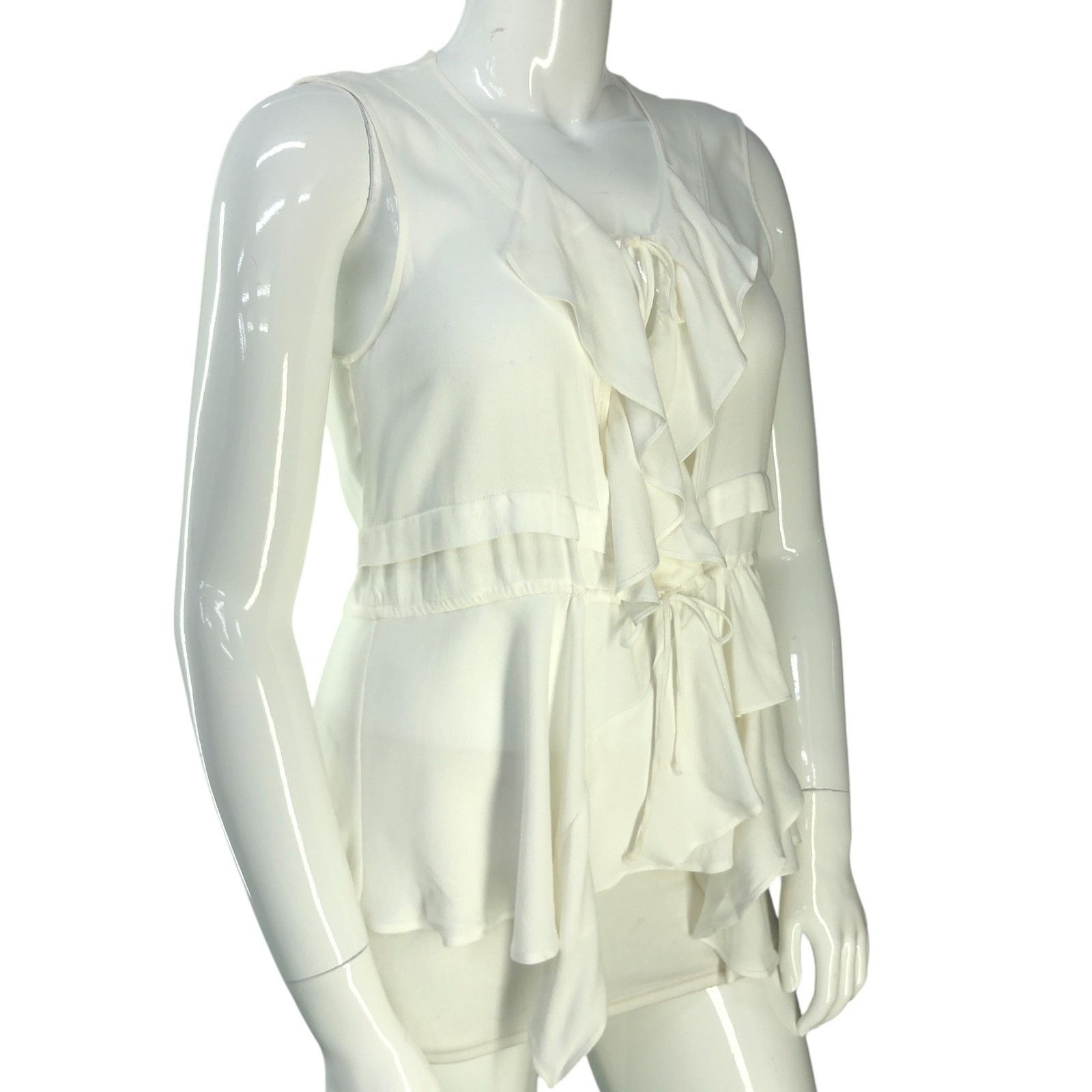 Iro IRO Size 42 Top Ruffle Front Sleeveless Blouse Tie Waist Size L / US 10 / IT 46 - 10 Thumbnail