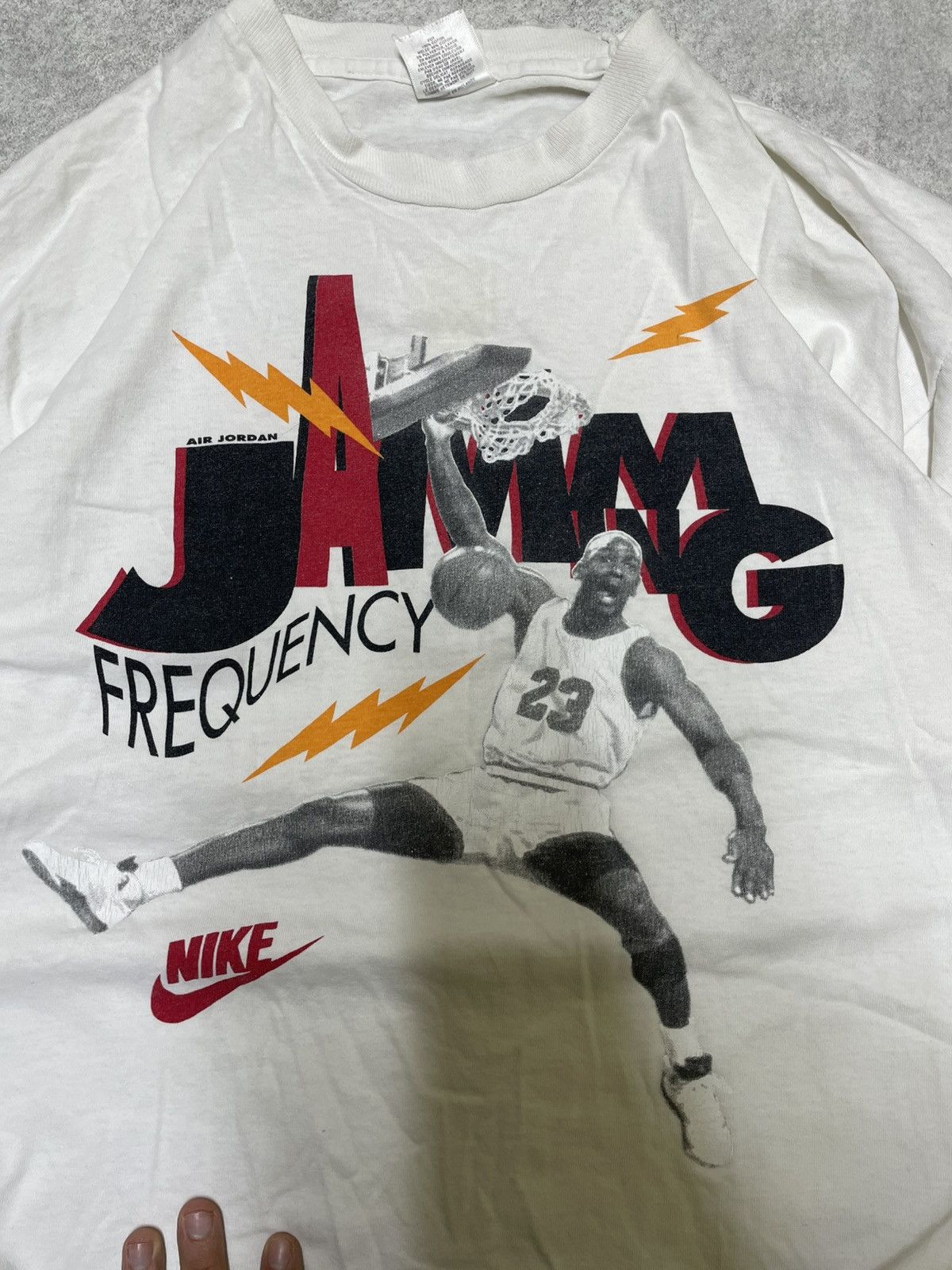 Jordan Brand × Nike × Vintage One seam limited Jordan T-shirt one on sale 1990 Size US L / EU 52-54 / 3 - 9 Thumbnail