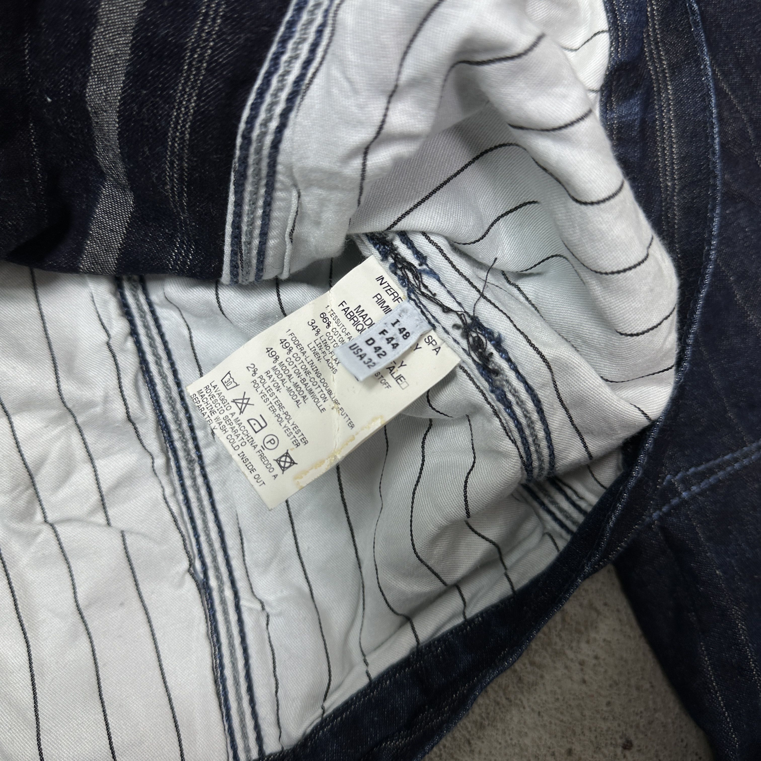 Marithe + Francois Girbaud Vintage Denim Fitted Striped Marithe Francois Girbaud Jacket Size M / US 6-8 / IT 42-44 - 7 Thumbnail