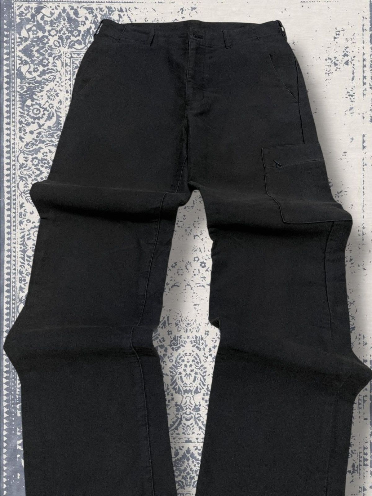 Yohji Yamamoto Vintage 1990s Designer Japan Yohji Yamamoto Suede Cargo Pant Size US 29 - 4 Thumbnail