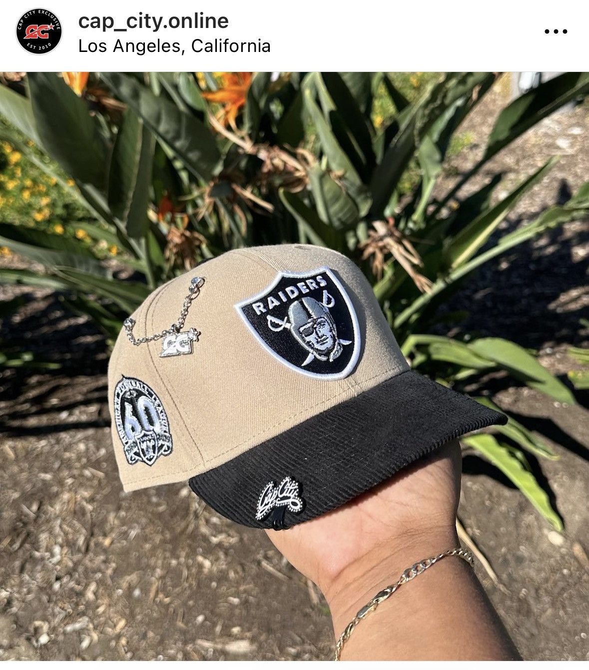 Cap city Raiders Khaki Corduroy fitted hat
