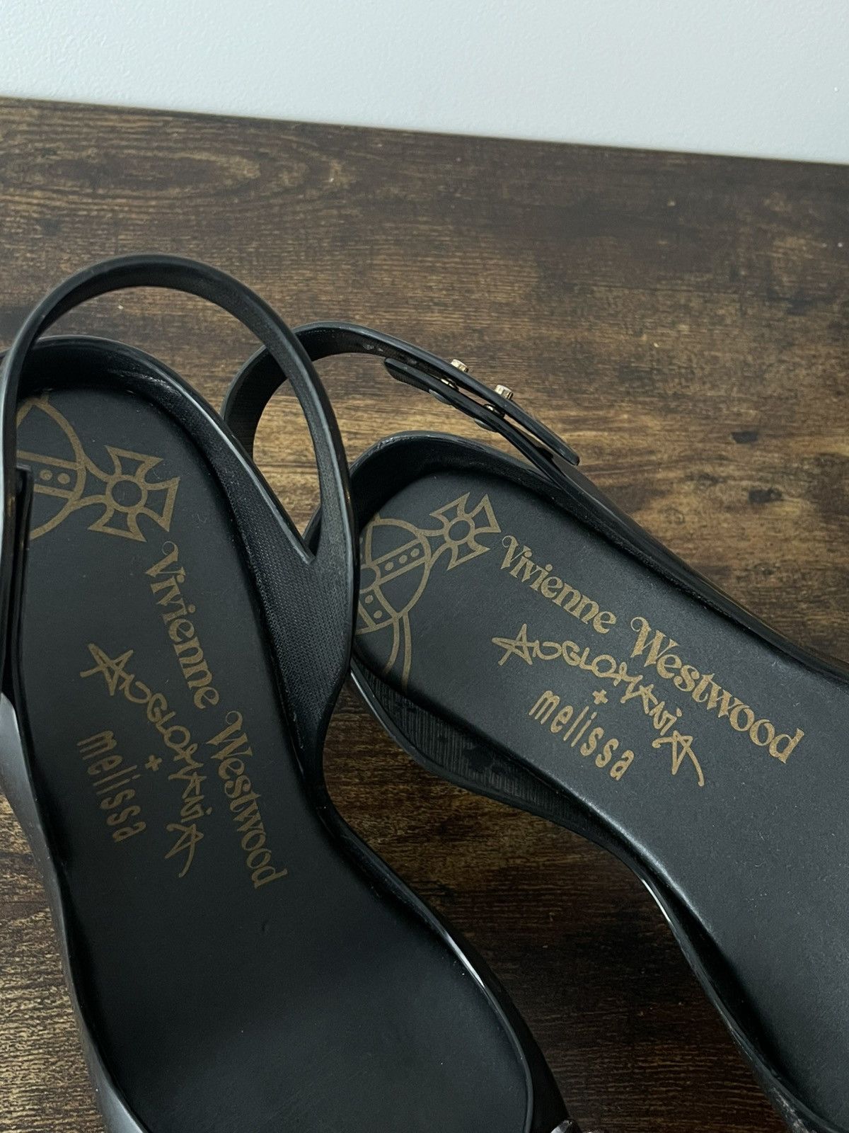 Vivienne Westwood Vivienne Westwood Melissa Black Brown Ribbon Rubber Heels Size US 9 / IT 39 - 5 Thumbnail