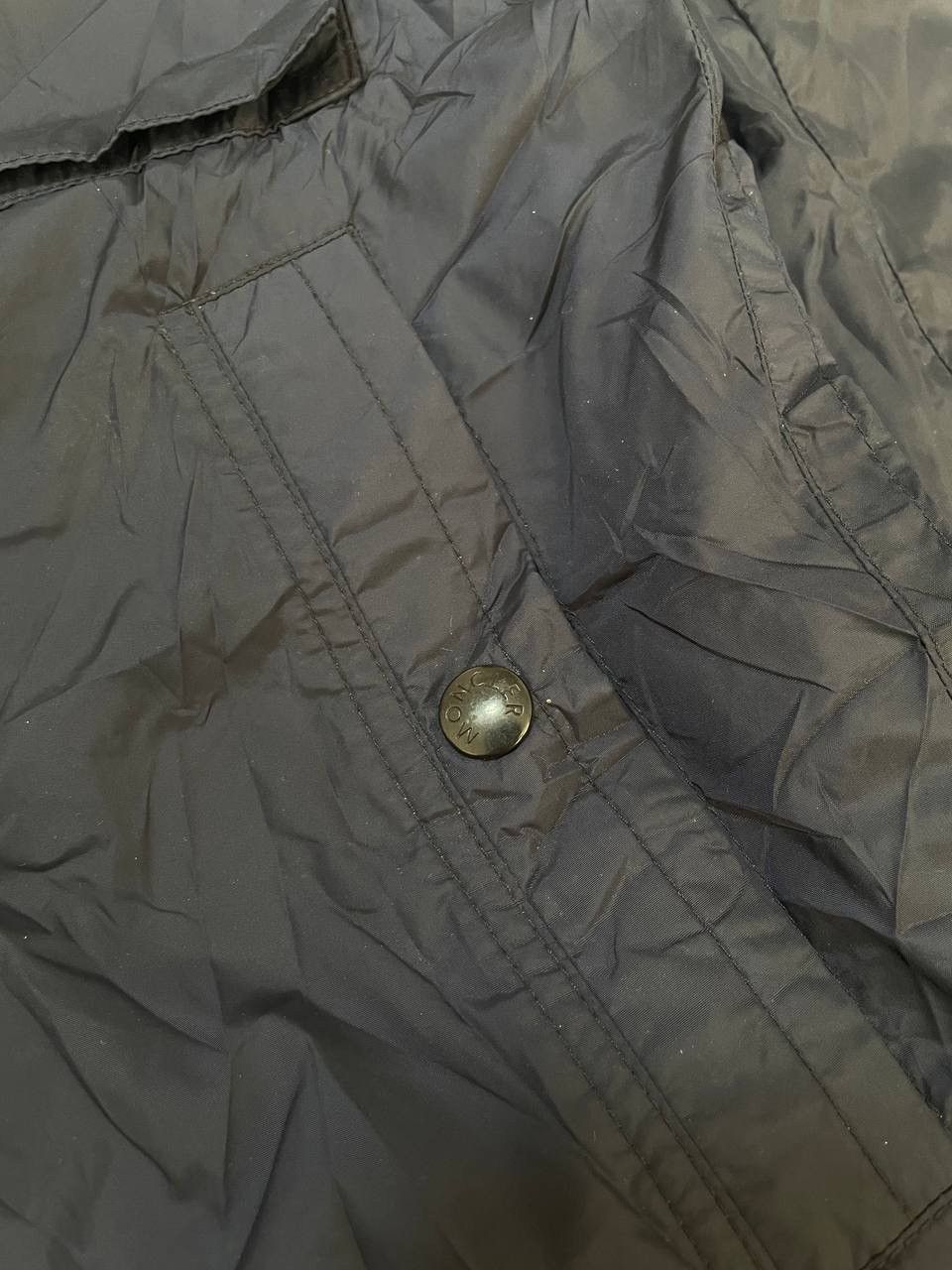 Moncler light jacket navy blue logo in hend 2 size S-M