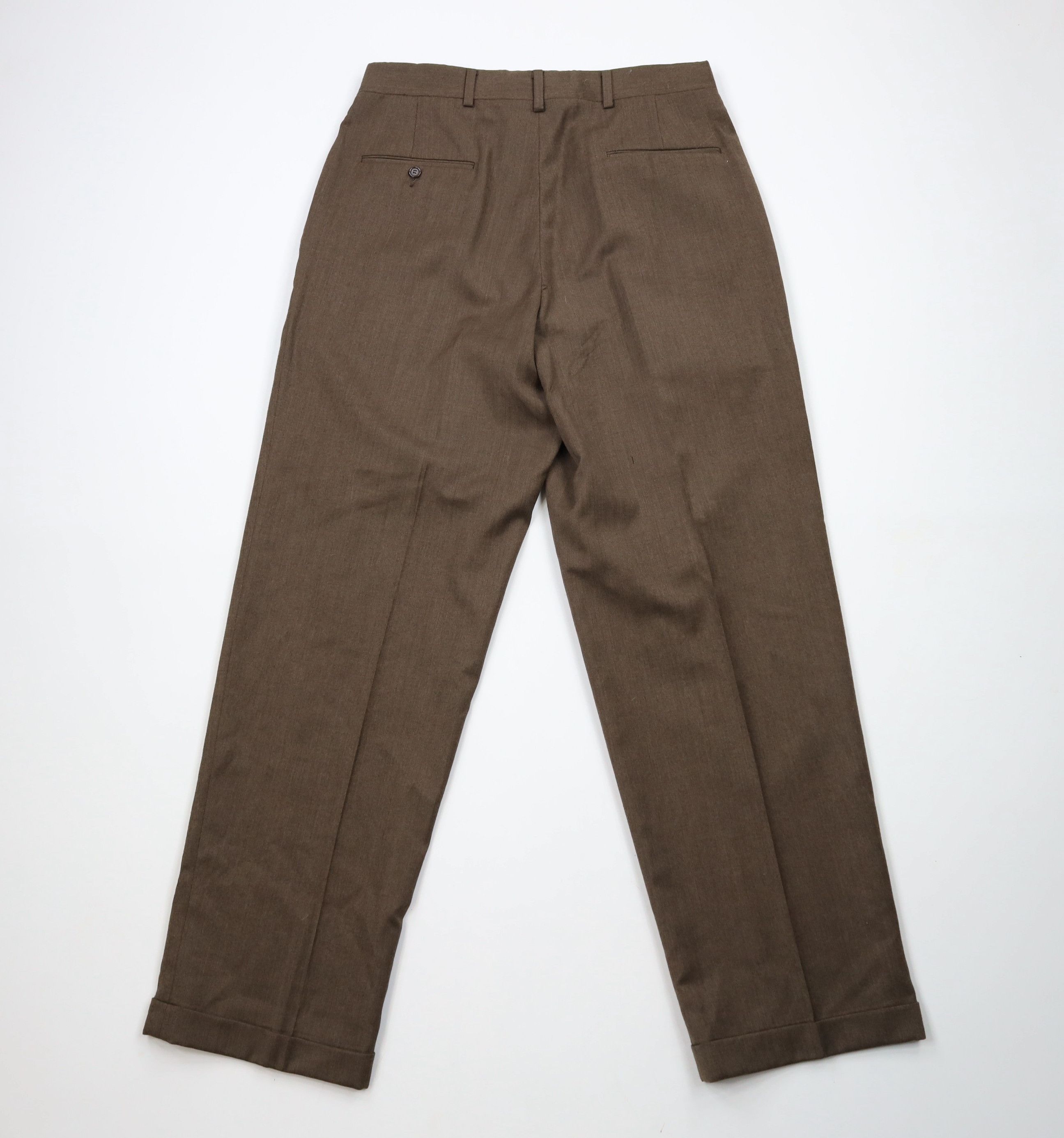 Vintage Vintage 90s Streetwear Cuffed Wide Leg Chino Pants Brown Size US 32 / EU 48 - 10 Thumbnail