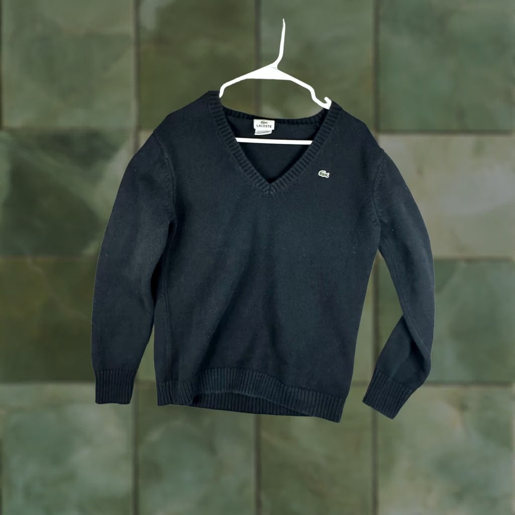 Lacoste Lacoste Sweater Mens Medium Black V-Neck Pullover Knit Croc Logo Size US S / EU 44-46 / 1 - 1 Thumbnail