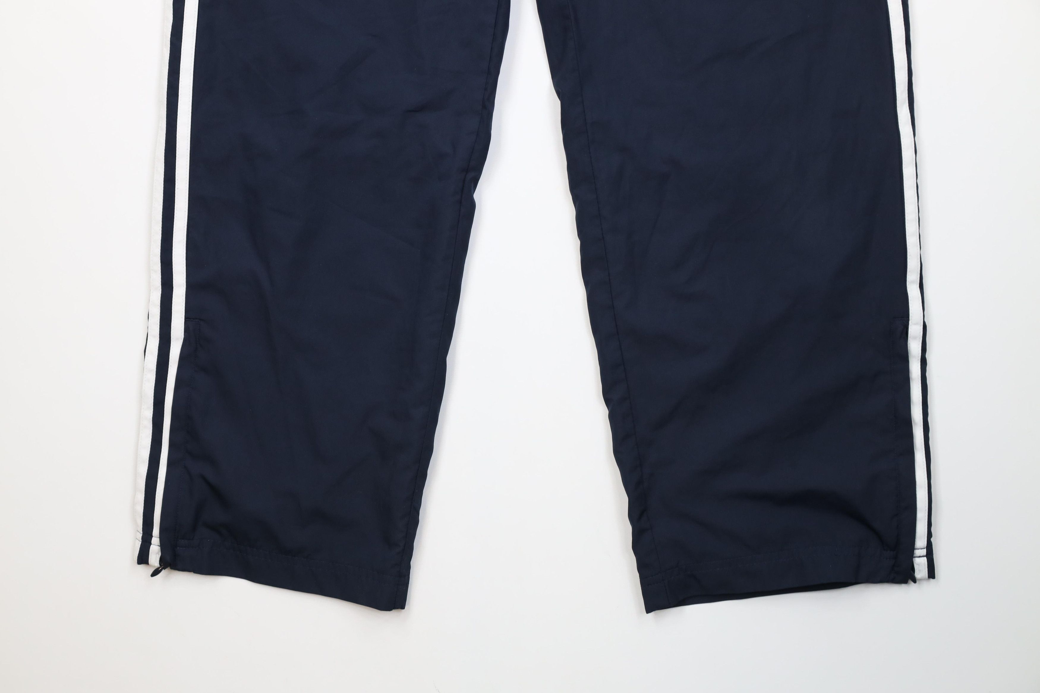Adidas Vintage Y2K Adidas Striped Lined Wide Leg Windbreaker Pants Size 33" - 4 Thumbnail