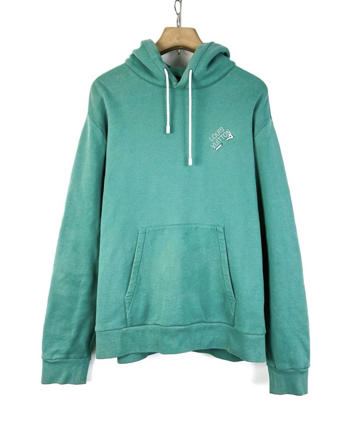 Louis Vuitton Green Oversized Hoodie with Front Pocket Size US XL / EU 56 / 4 - 1 Thumbnail