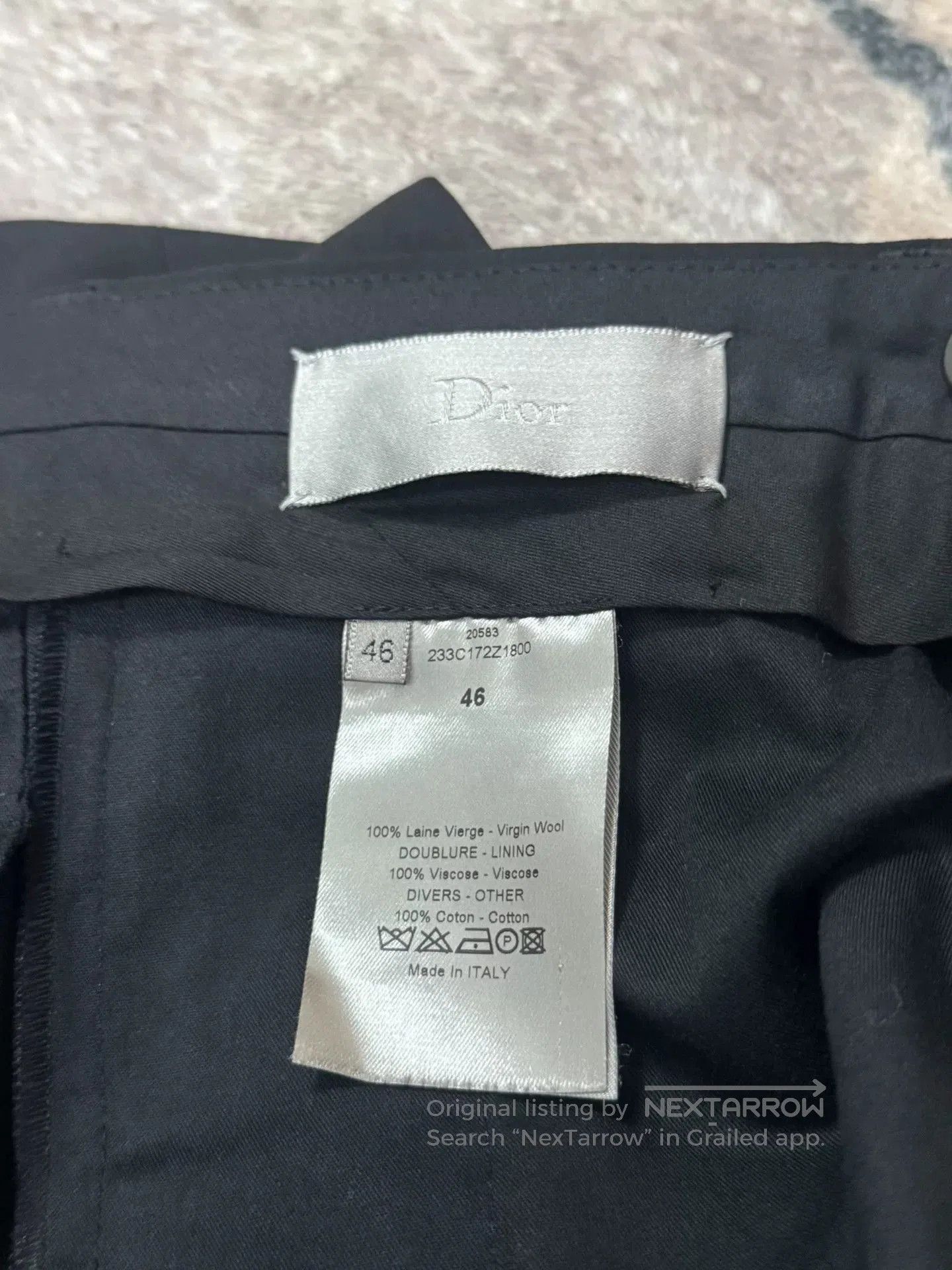 Dior Diorhomme Men's Straight Wool Trousers. Size US 30 / EU 46 - 4 Thumbnail