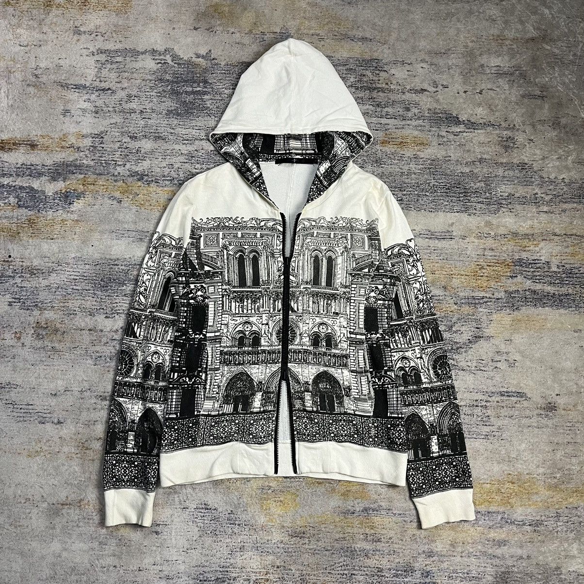 If Six Was Nine × Le Grande Bleu (L.G.B.) × NO ID No Id Cathedral architecture art print double zip hoodie Size US S / EU 44-46 / 1 - 1 Thumbnail