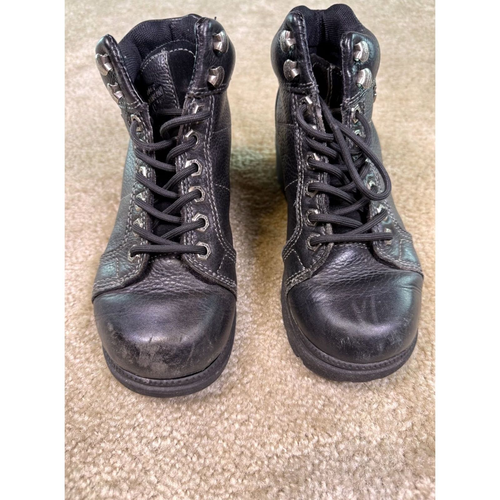 Harley Davidson Harley-Davidson Women's Tyler Chukka Boots Black Leather Size 6 M D84280 Size US 6 / IT 36 - 2 Thumbnail