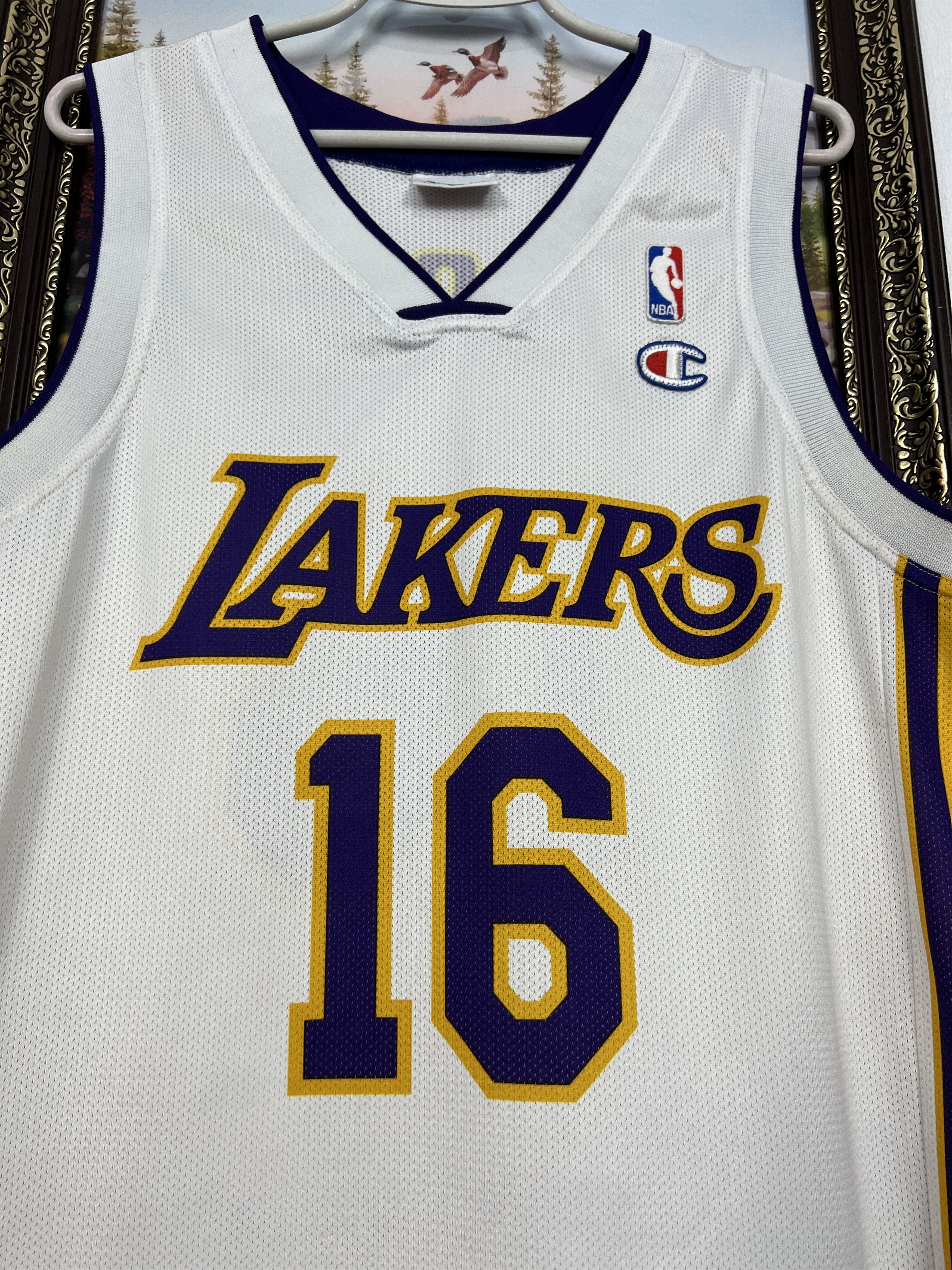 Champion Vintage 90's Champion LA Los Angeles Lakers Gasol Jersey Size US L / EU 52-54 / 3 - 3 Thumbnail