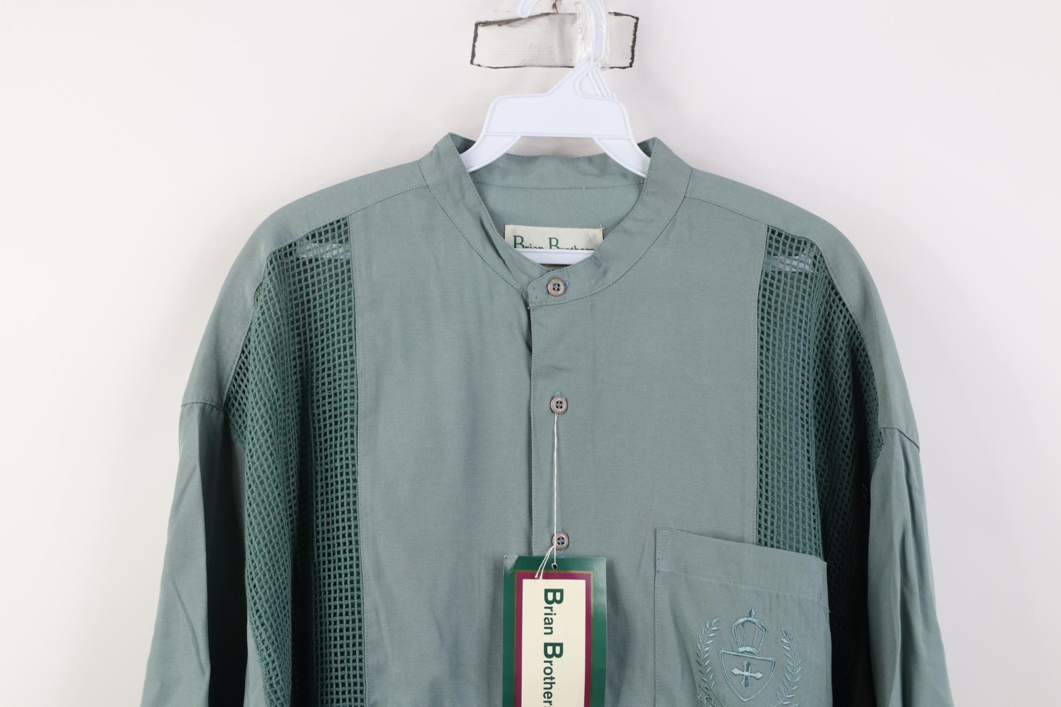 Vintage Deadstock Vintage 90s Streetwear Gabardine Fit Button Shirt Size US L / EU 52-54 / 3 - 2 Thumbnail